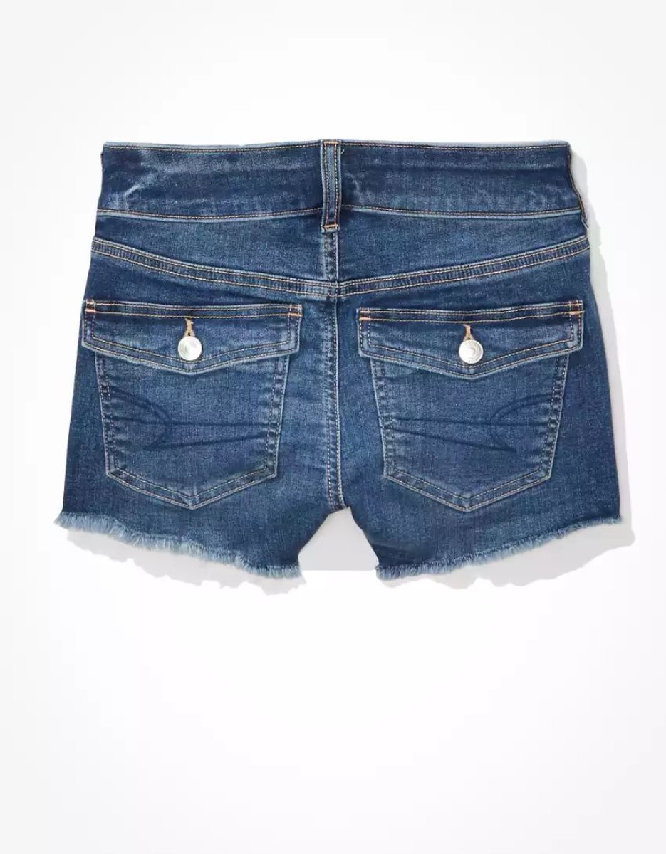 Shorts American Eagle AE Ne(x)t Level Low-Rise Denim Indigo Foncé Femme | UDQ-68737633